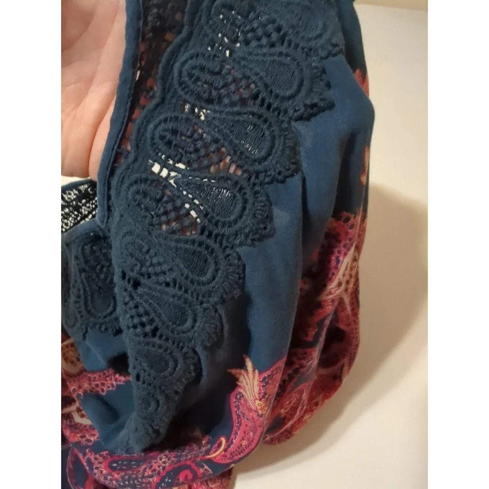 Intimately Free People Halter Crochet Tank Top Paisley Womens S Boho Hippie